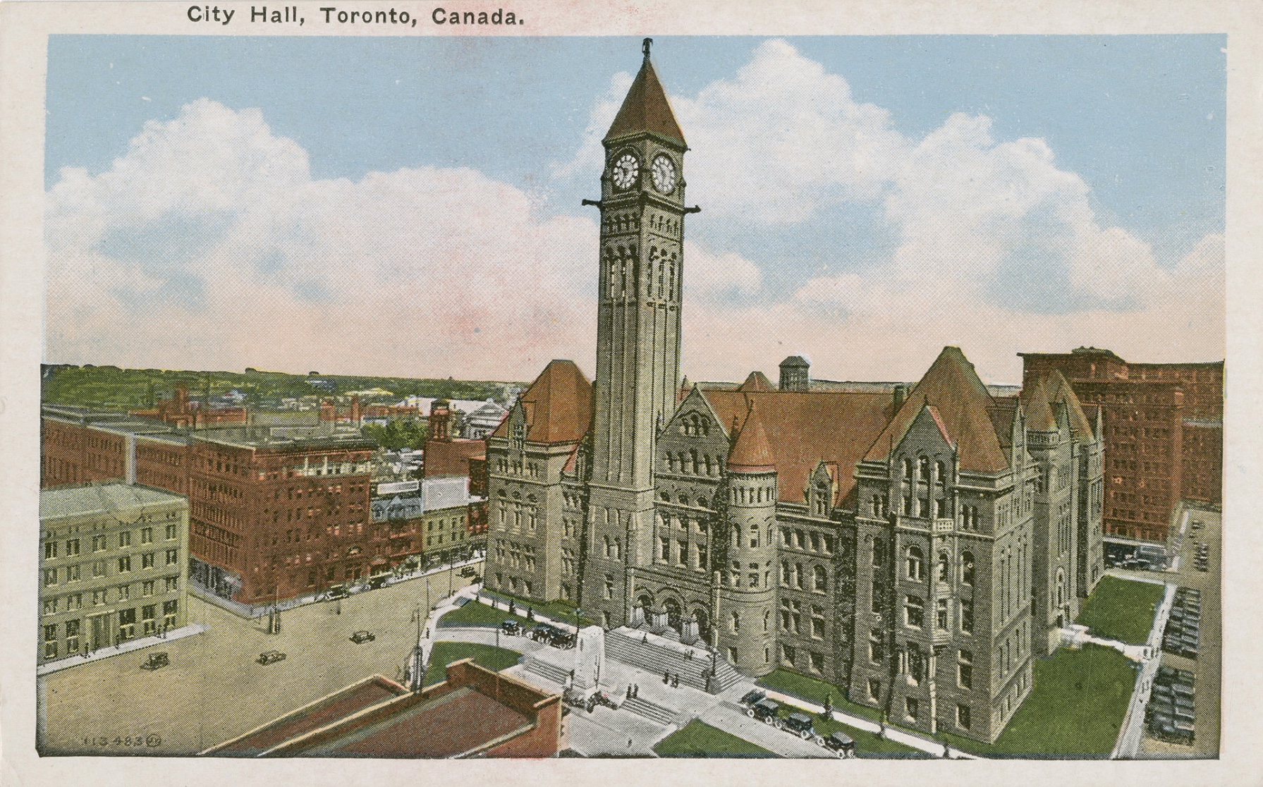 A postcard illustration of Toronto’s Old City Hall.
