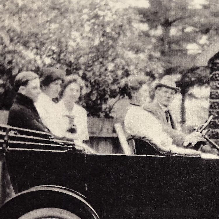 Above, William Moore drives a Model T, with wife Sarah Maria beside him and children Howard, Bessie and Eveline in the back. (Photo courtesy of the family.)