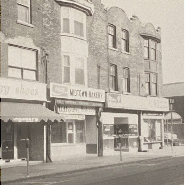 Kirsten Gunter's apartment was above the Midtown Bakery across Bloor from Honest Ed's.