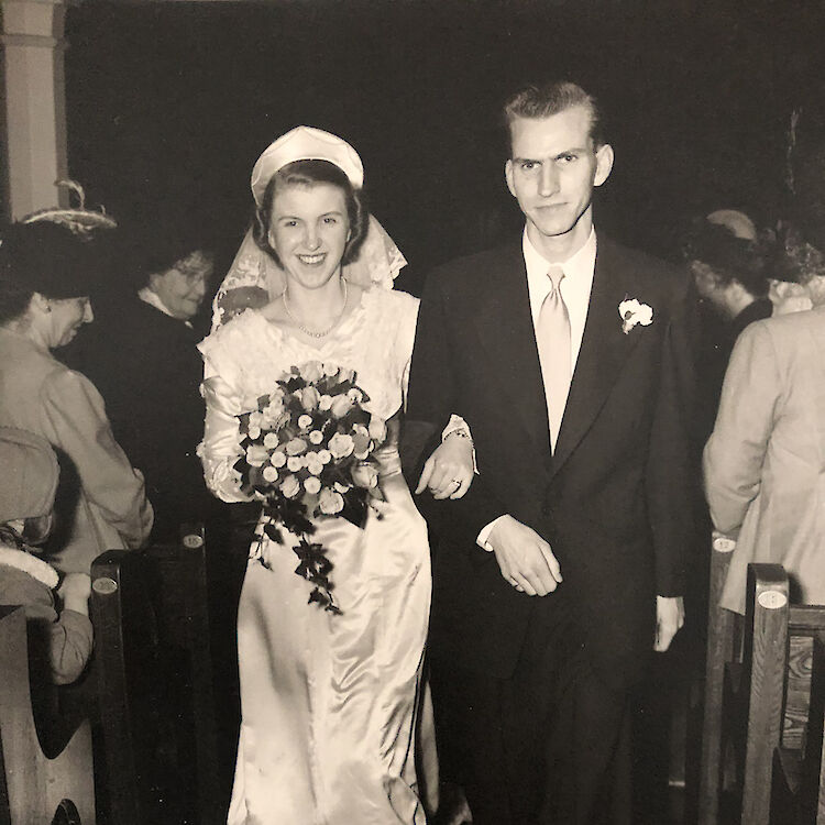 Future gallery founder Robert McMichael took wedding photos for Lois and Charlie Broad in 1949.