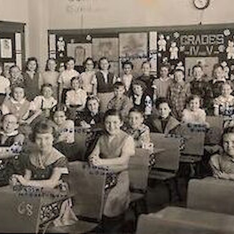 Ingrid's Grade 4 class photo, 1955.