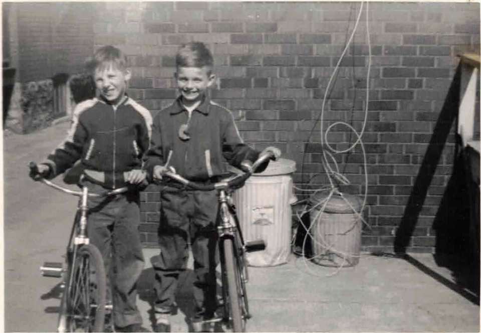 Doug McDougall with his friend Timmy on Glendonwynne Ave. (Photo courtesy of the family.)