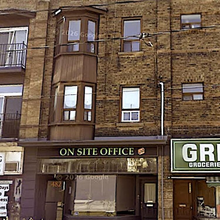 Bruce McDougall lived with his family in an apartment on the third floor above a store on the southwest corner of Boustead and Roncesvalles Ave. (Photo from Google Maps.)