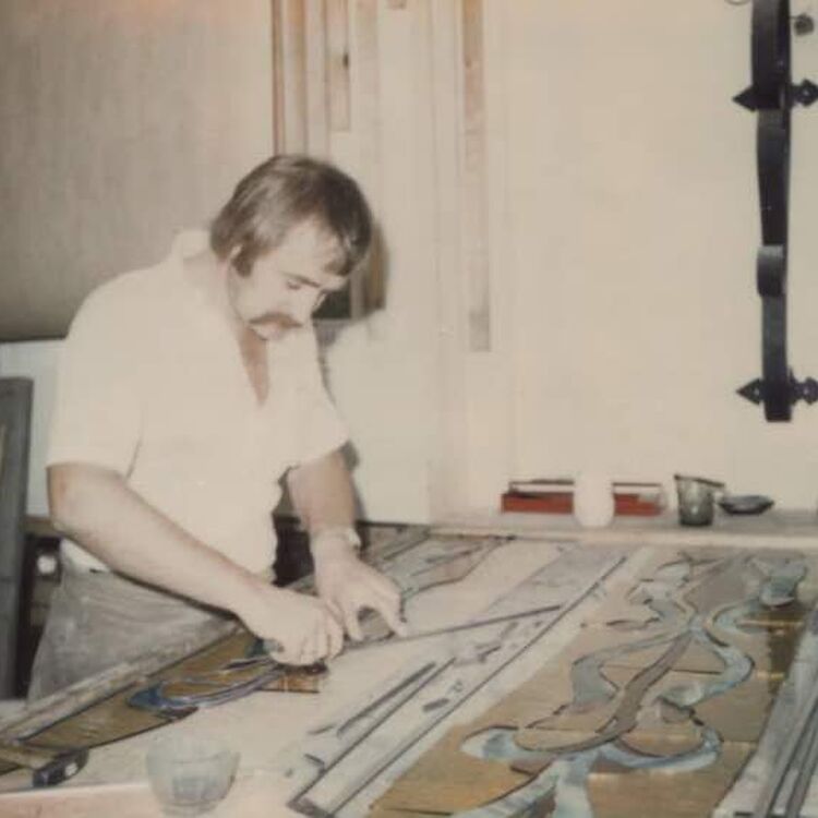 Josef Aigner first started making stained glass in his Palmerston Avenue apartment. (Photo courtesy of the family.)