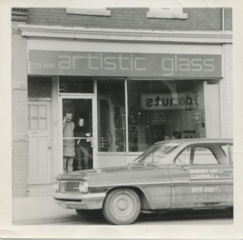 The Aigner's stained glass business eventually occupied three storefronts on Dundas St. W. (Photo courtesy of the family.)