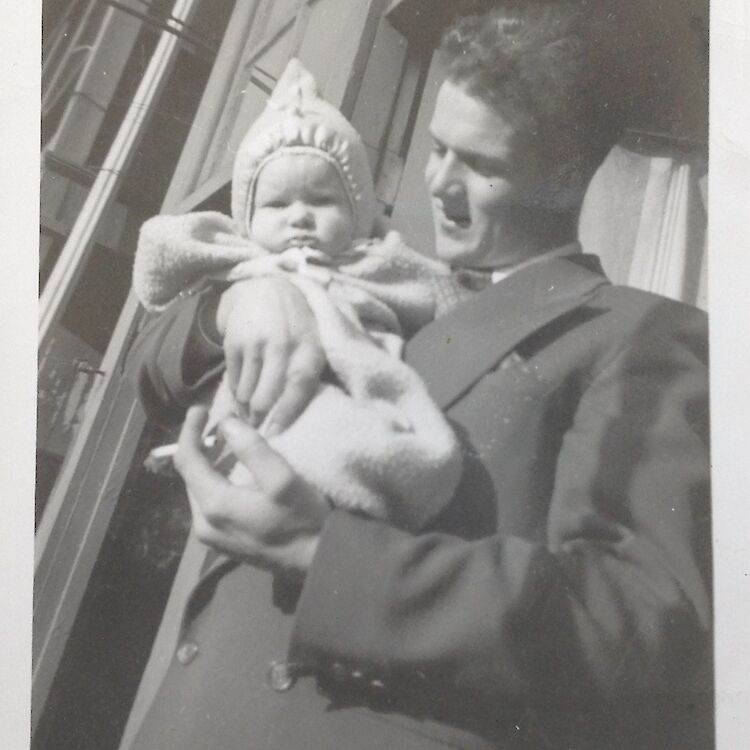 Bill Armstrong with his Dad in 1947. (Photo courtesy of Bill.)