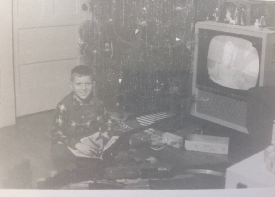 One year, Bill got a train set for Christmas. (Photo courtesy of Bill.)