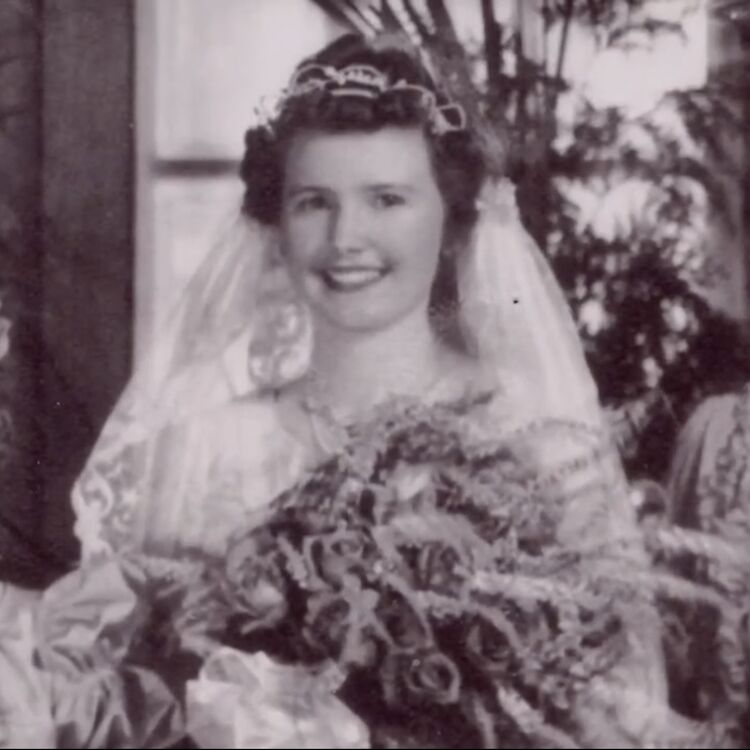 Freda Johnston Dreany on her wedding day