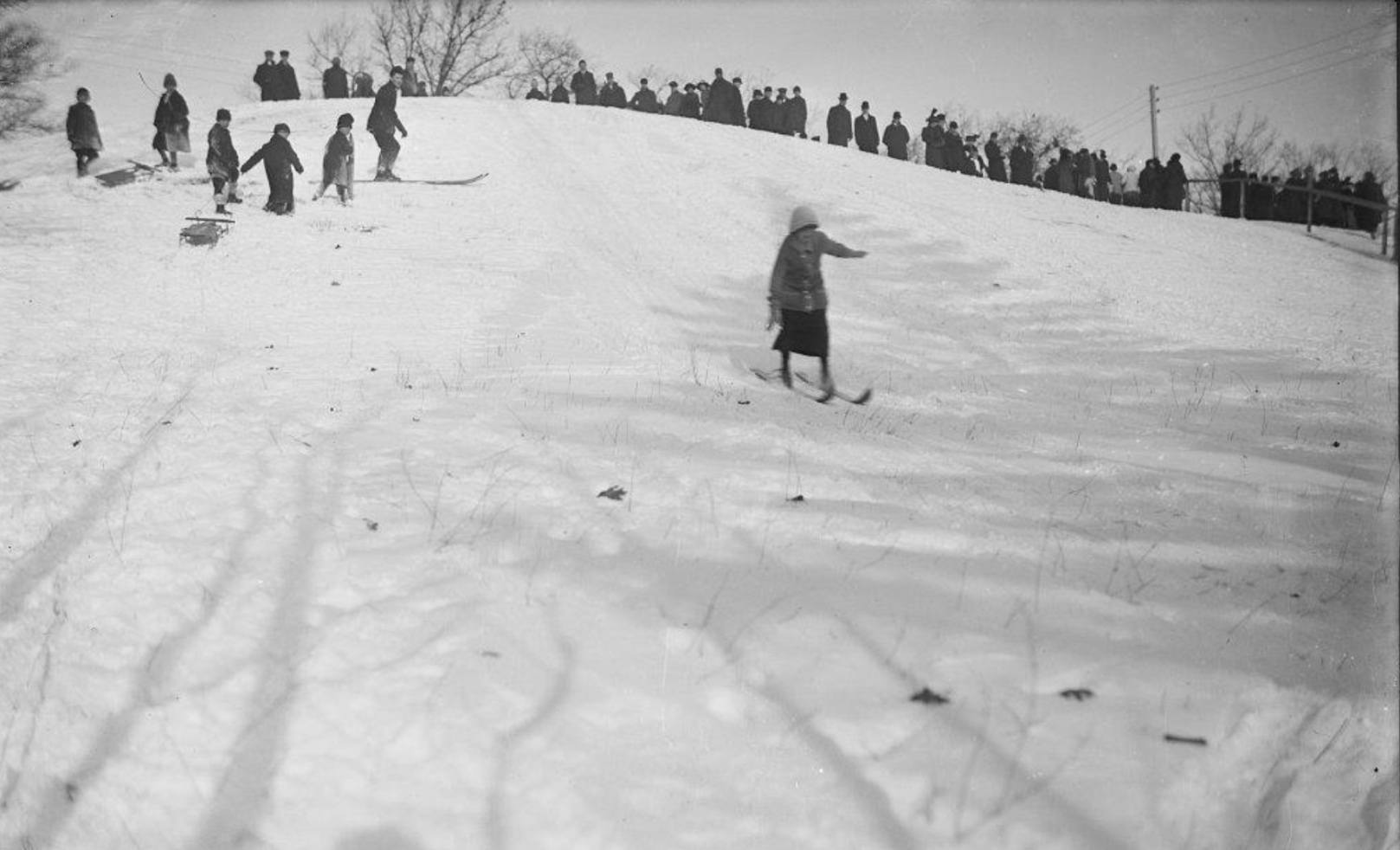 In the early 20th century, people used to ski down slopes in High Park. (Photo courtesy of the City of Toronto Archives.)