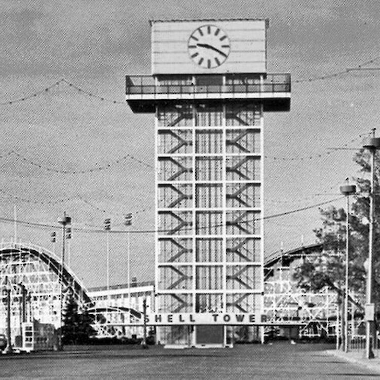The Shell Tower once provided a sweeping view of the CNE. (Photo courtesy of Toronto Archives.)