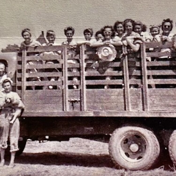 Farmerettes in truck