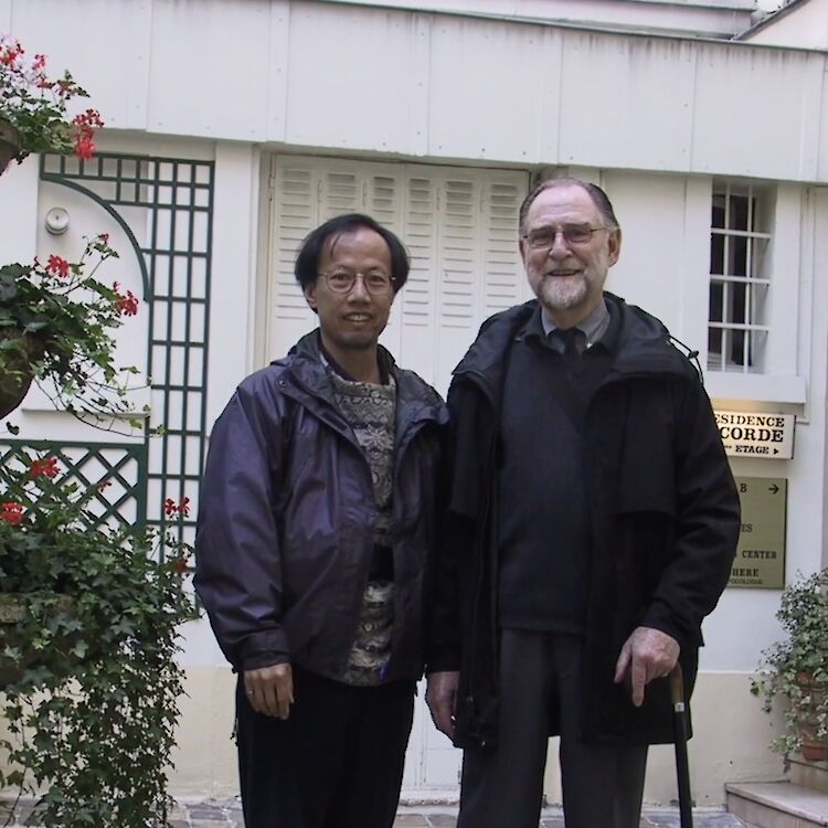 Johnming Mark and Bruce Conner during their visit to Paris