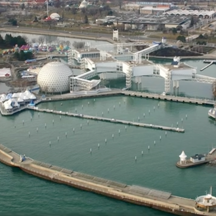 The Ontario Place breakwater, made of old lakers, was a feat of precision engineering.