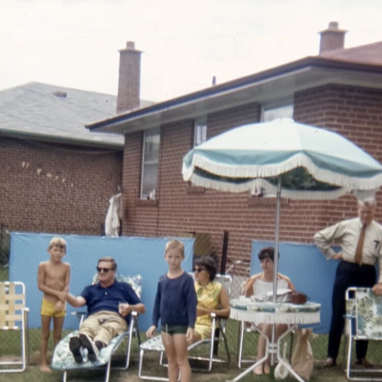 Family BBQ in back yard